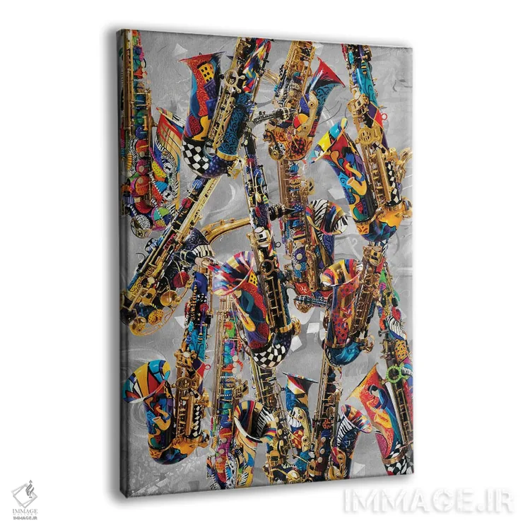 تابلو دکوراتیو ساکسوفون اثر جولیز - نمای پرسپکتیو محصول