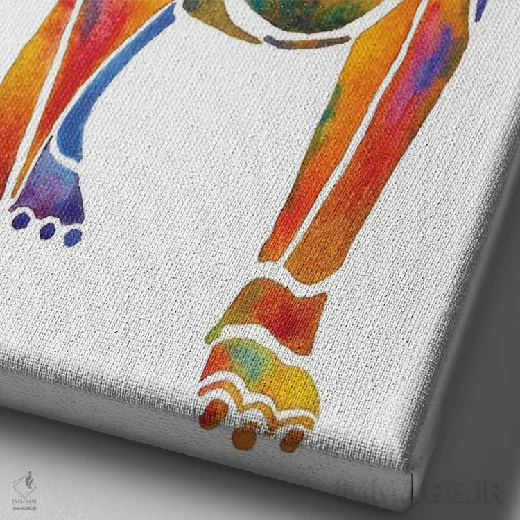 تابلو دکوراتیو سگ بول تریر روی زمینه سفید اثر جو لینچ - نمای نزدیک بافت بوم