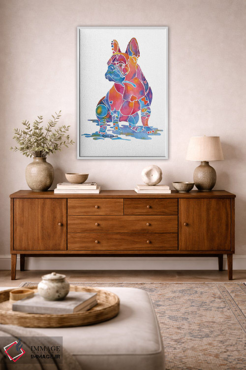 تابلو دکوراتیو بولداگ فرانسوی لوییز اثر جو لینچ - D1W