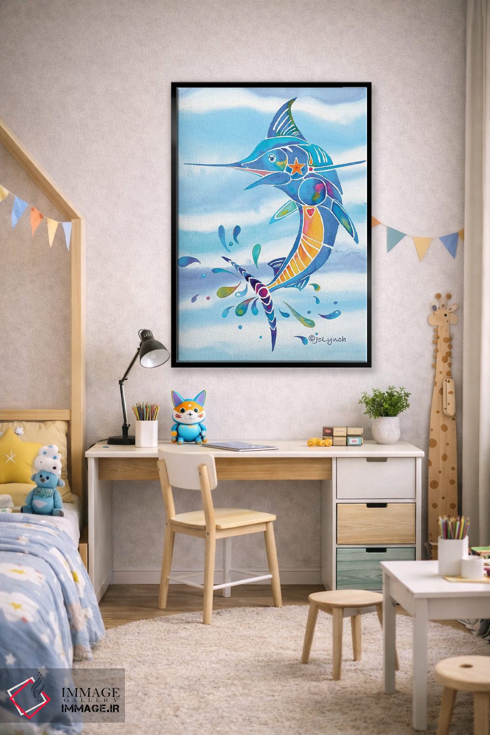 تابلو دکوراتیو ماهیگیری مارلین اثر جو لینچ - D2B