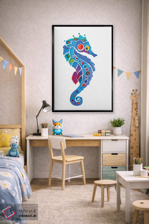 تابلو دکوراتیو اسب دریایی شماره دو اثر جو لینچ - D2B