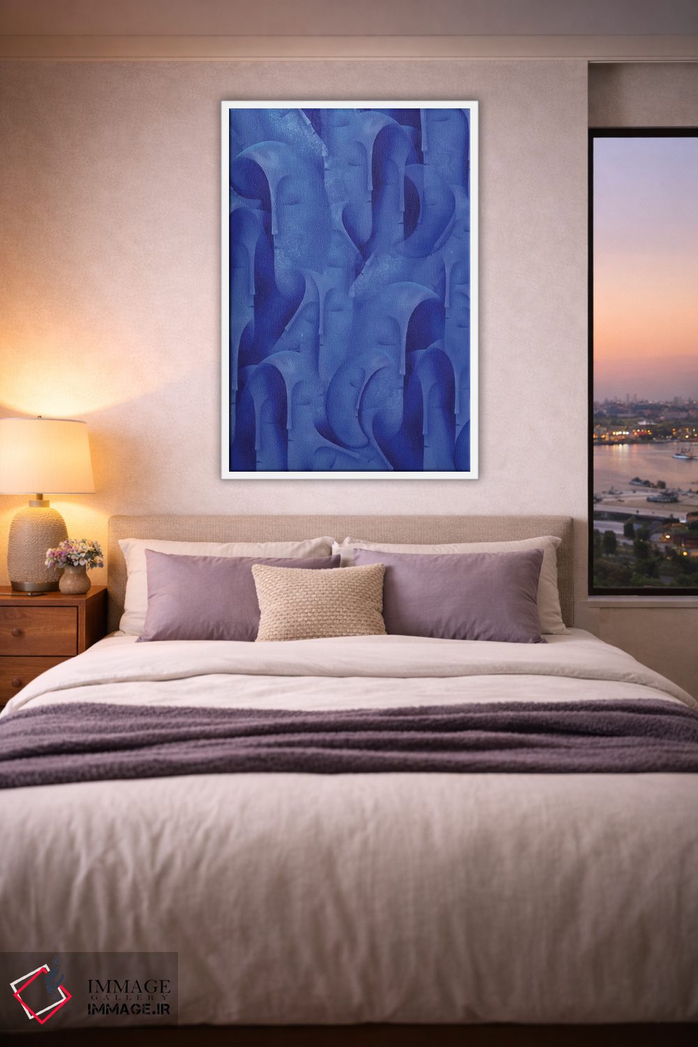 تابلو انتزاعی ماه آبی اثر جولیز - D3W