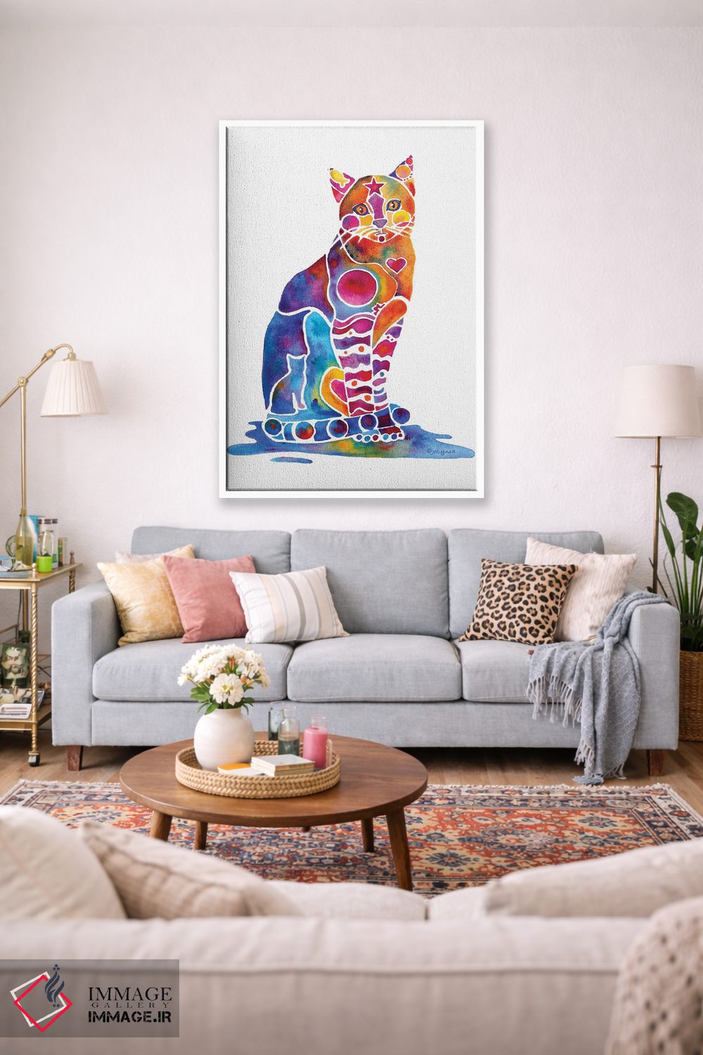 تابلو دکوراتیو گربه کارلی اثر جو لینچ - D1W