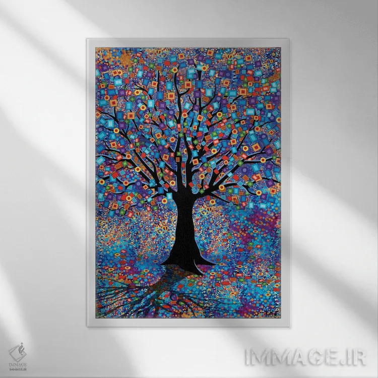 تابلو دکوراتیو درخت کارناوال L اثر جولیز - نمای قابدار سفید