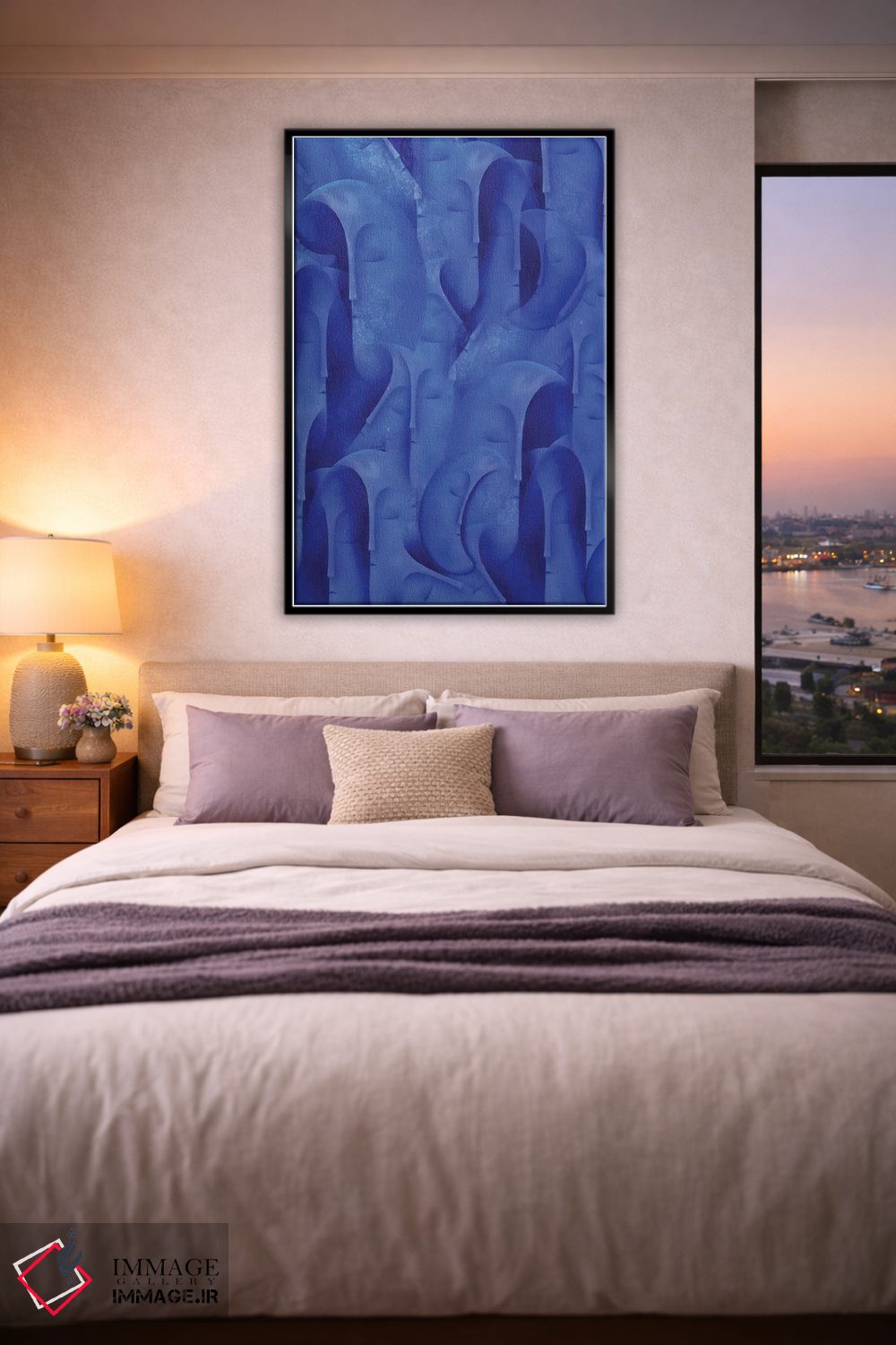 تابلو انتزاعی ماه آبی اثر جولیز - D5B