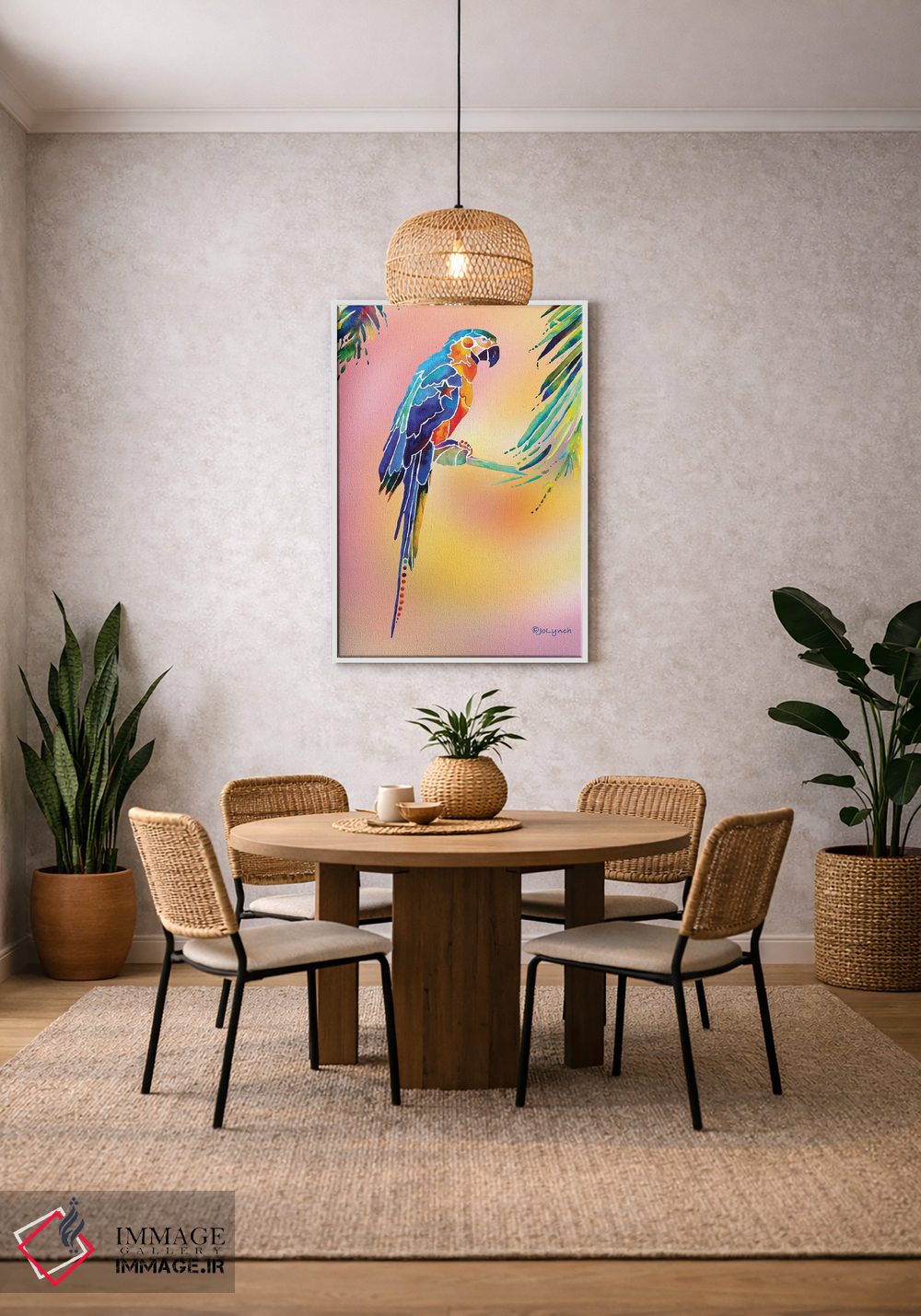 تابلو دکوراتیو طوطی گرمسیری اثر جو لینچ - D3W