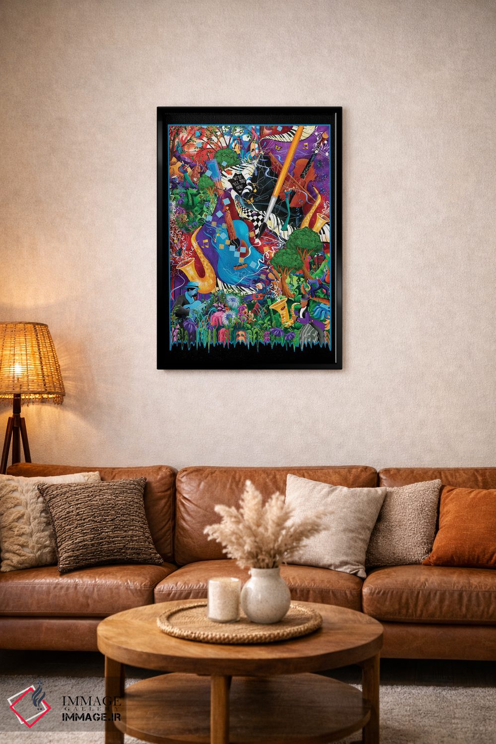 تابلو دکوراتیو هنر موسیقی محلی جشنواره ای شاد اثر جولیز - D3B