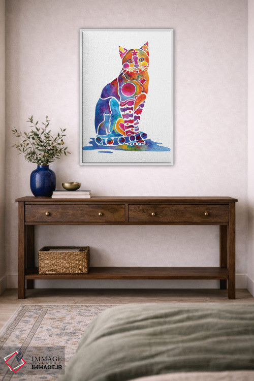 تابلو دکوراتیو گربه کارلی اثر جو لینچ - D2W
