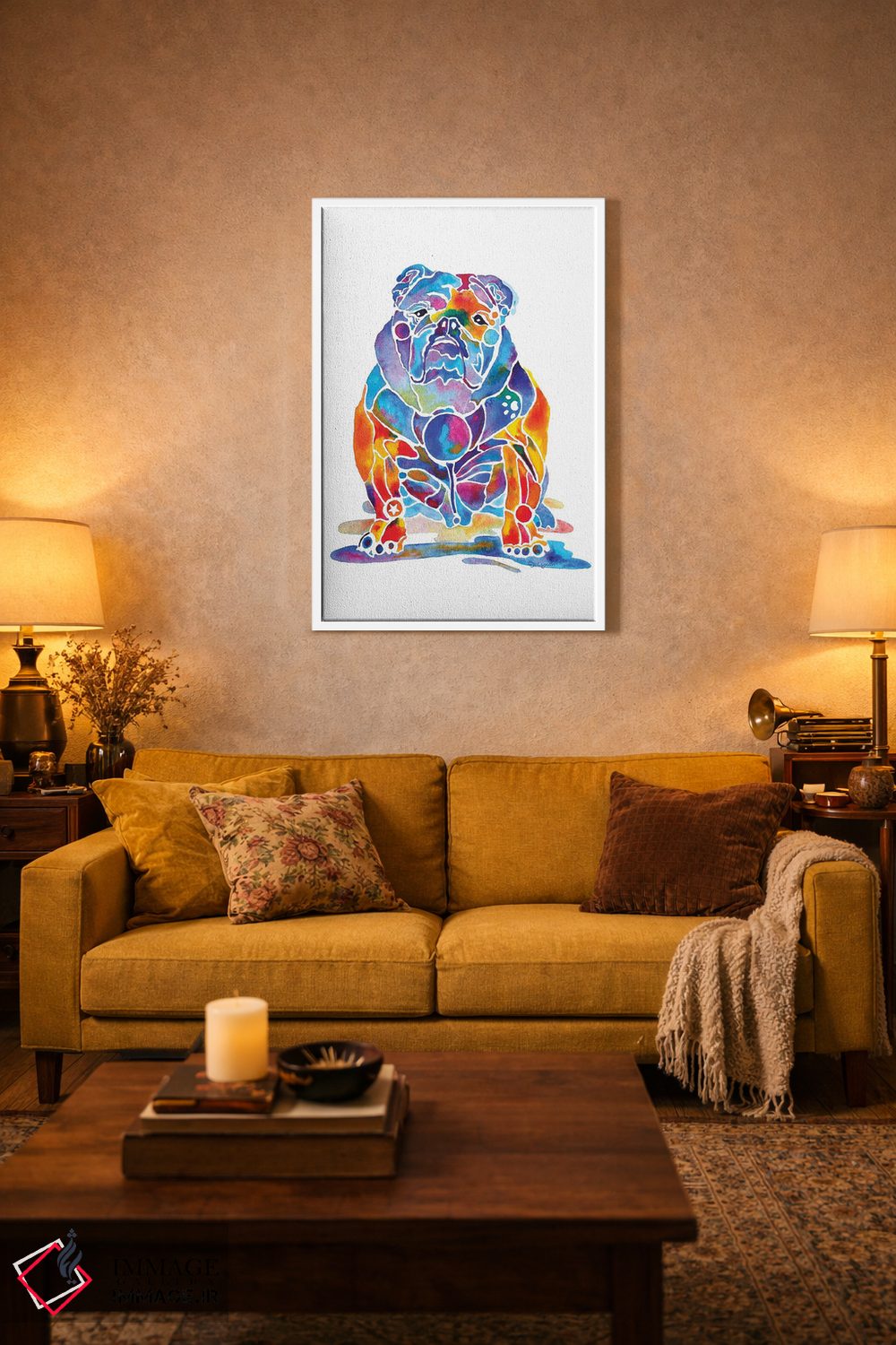 تابلو دکوراتیو بولداگ انگلیسی اثر جو لینچ - D3W