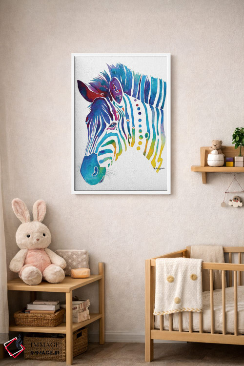 تابلو دکوراتیو گورخر رنگارنگ اثر جو لینچ - D3W