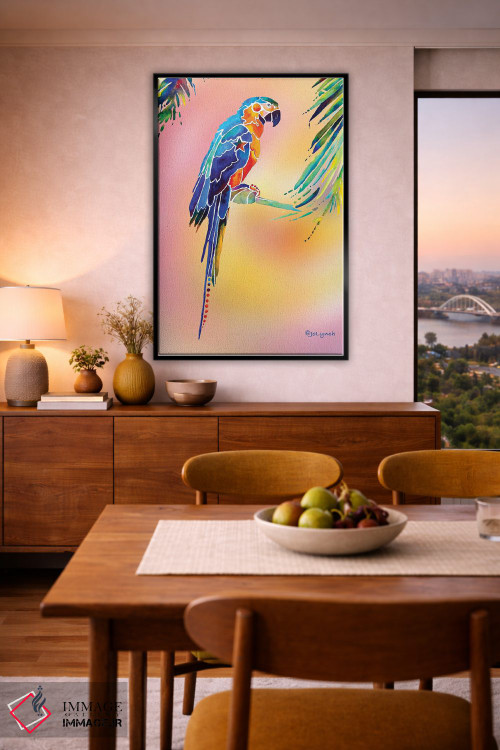 تابلو دکوراتیو طوطی گرمسیری اثر جو لینچ - D6B