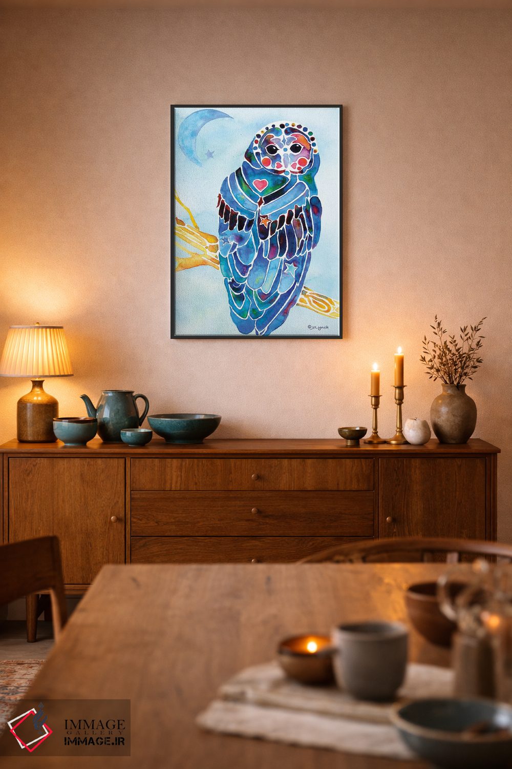 تابلو دکوراتیو جغد مینوکام اثر جو لینچ - D6B