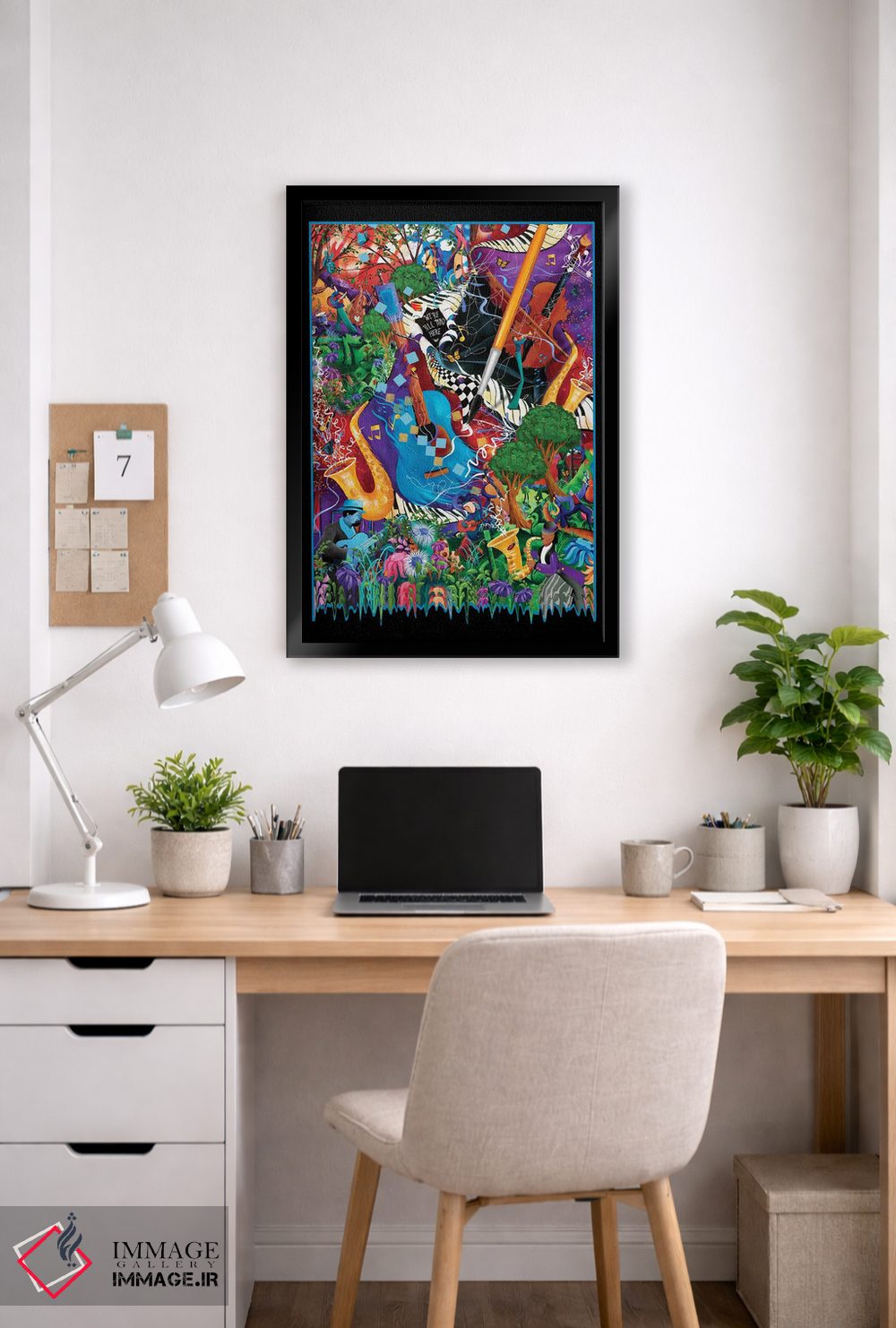 تابلو دکوراتیو هنر موسیقی محلی جشنواره ای شاد اثر جولیز - D5B