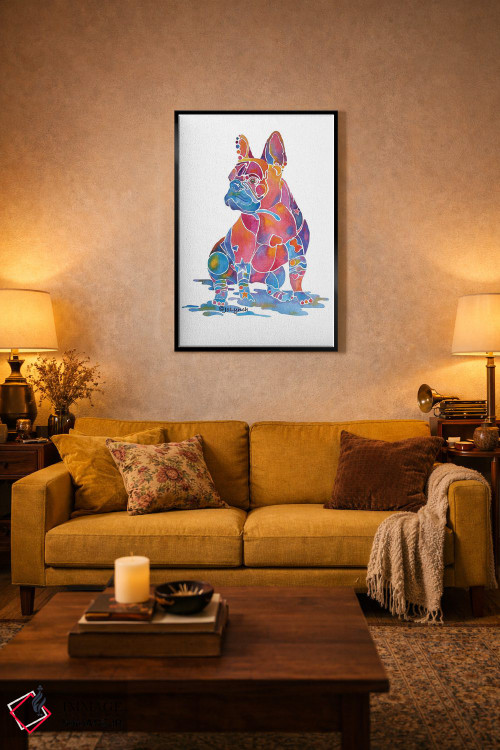 تابلو دکوراتیو بولداگ فرانسوی لوییز اثر جو لینچ - D4B