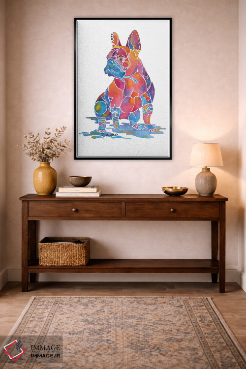 تابلو دکوراتیو بولداگ فرانسوی لوییز اثر جو لینچ - D5B