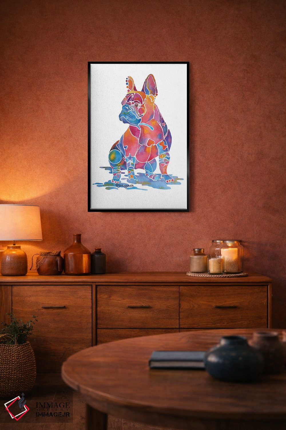تابلو دکوراتیو بولداگ فرانسوی لوییز اثر جو لینچ - D6B