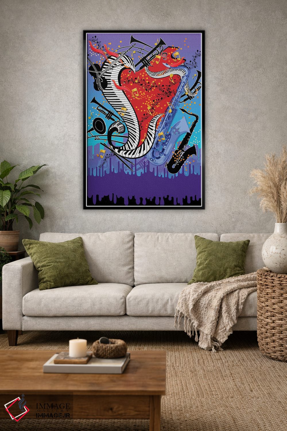 تابلو دکوراتیو موسیقی جز آبی اثر جولیز - D1B