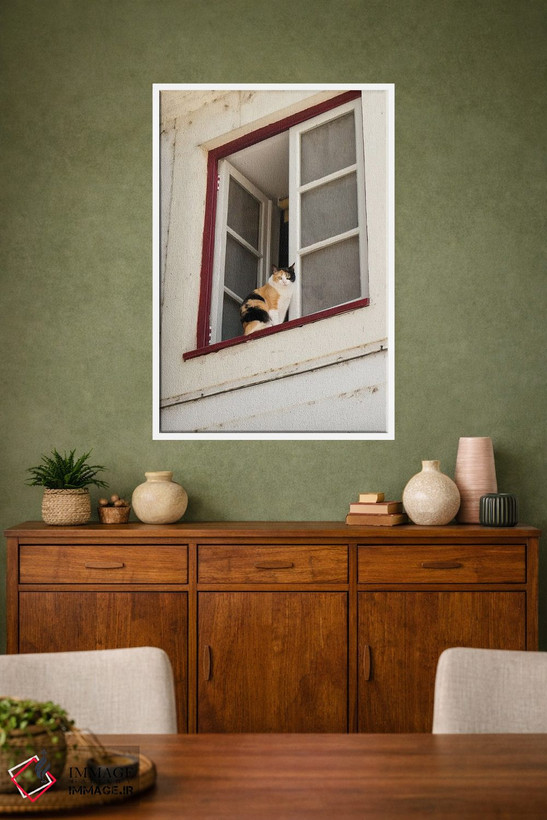 تابلو دکوراتیو Portugal. Cat Keeps An Eye On The Neighborhood.,کویمبرا… اثر ژولین مک رابرتس - D1W