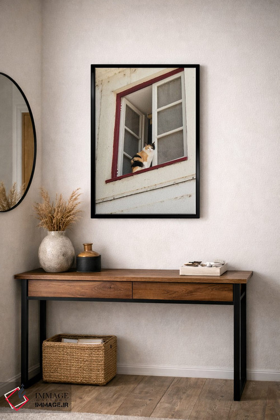 تابلو دکوراتیو Portugal. Cat Keeps An Eye On The Neighborhood.,کویمبرا… اثر ژولین مک رابرتس - D5B