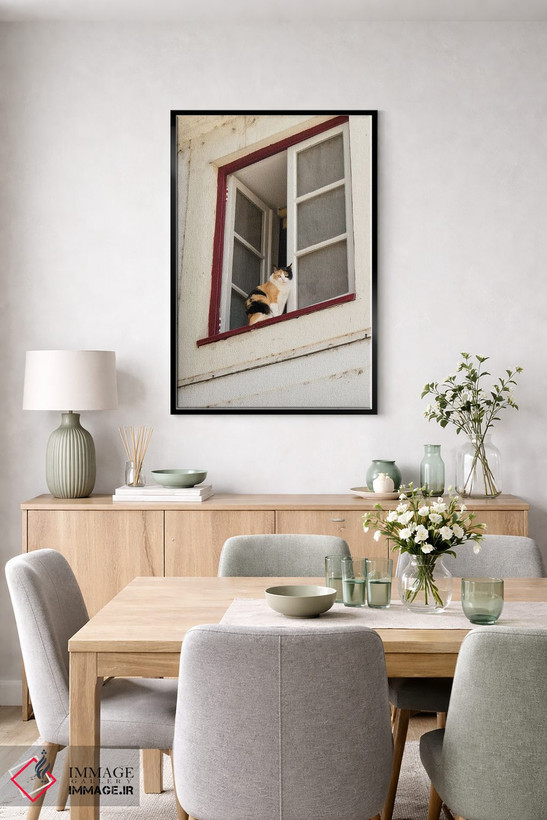 تابلو دکوراتیو Portugal. Cat Keeps An Eye On The Neighborhood.,کویمبرا… اثر ژولین مک رابرتس - D6B