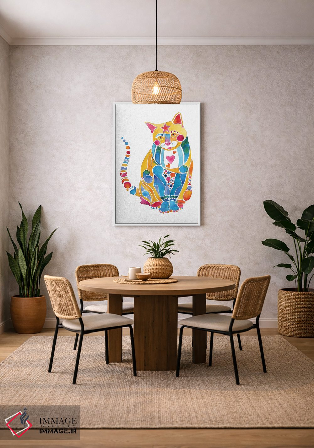 تابلو دکوراتیو گربه جواهرین فانتزی اثر جو لینچ - D2W