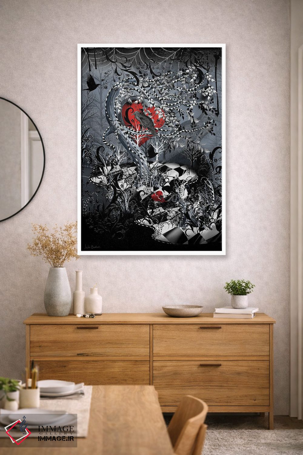 تابلو دکوراتیو کلاغ سیاه اثر جولیز - D1W