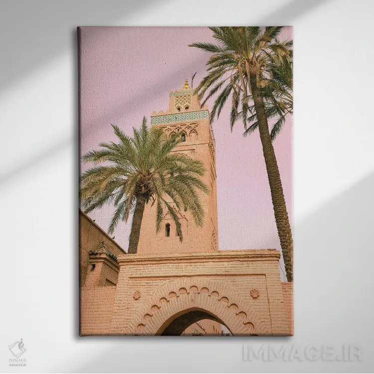 تابلو دکوراتیو Morocco. Koutoubia Mosque. Oldest Mosque In Marrakech F… اثر ژولین مک رابرتس - نمای روبهرو روی دیوار