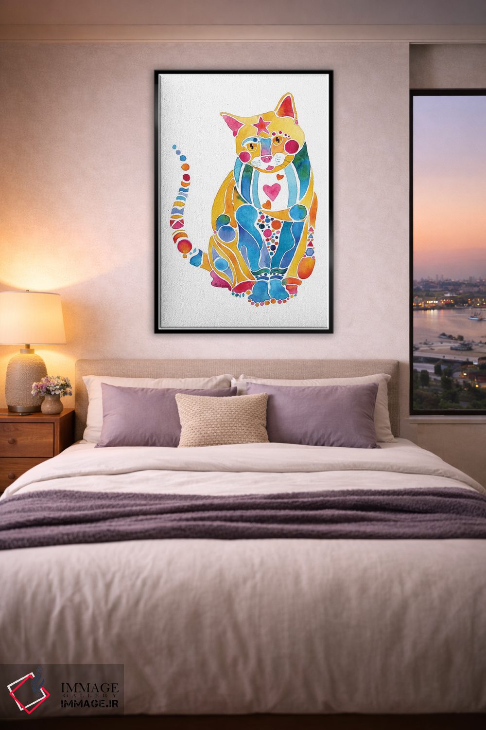 تابلو دکوراتیو گربه جواهرین فانتزی اثر جو لینچ - D5B