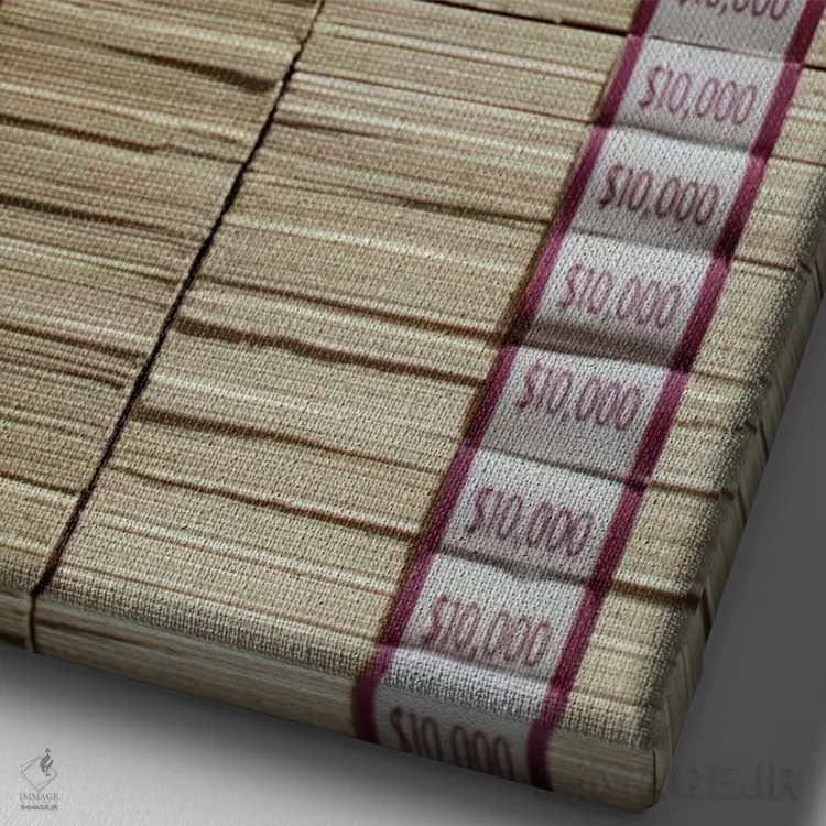 تابلو دکوراتیو Las Vegas, Nevada. USA,چاپ پول در موزه مافیا، لاس وگاس… اثر ژولین مک رابرتس - نمای نزدیک بافت بوم