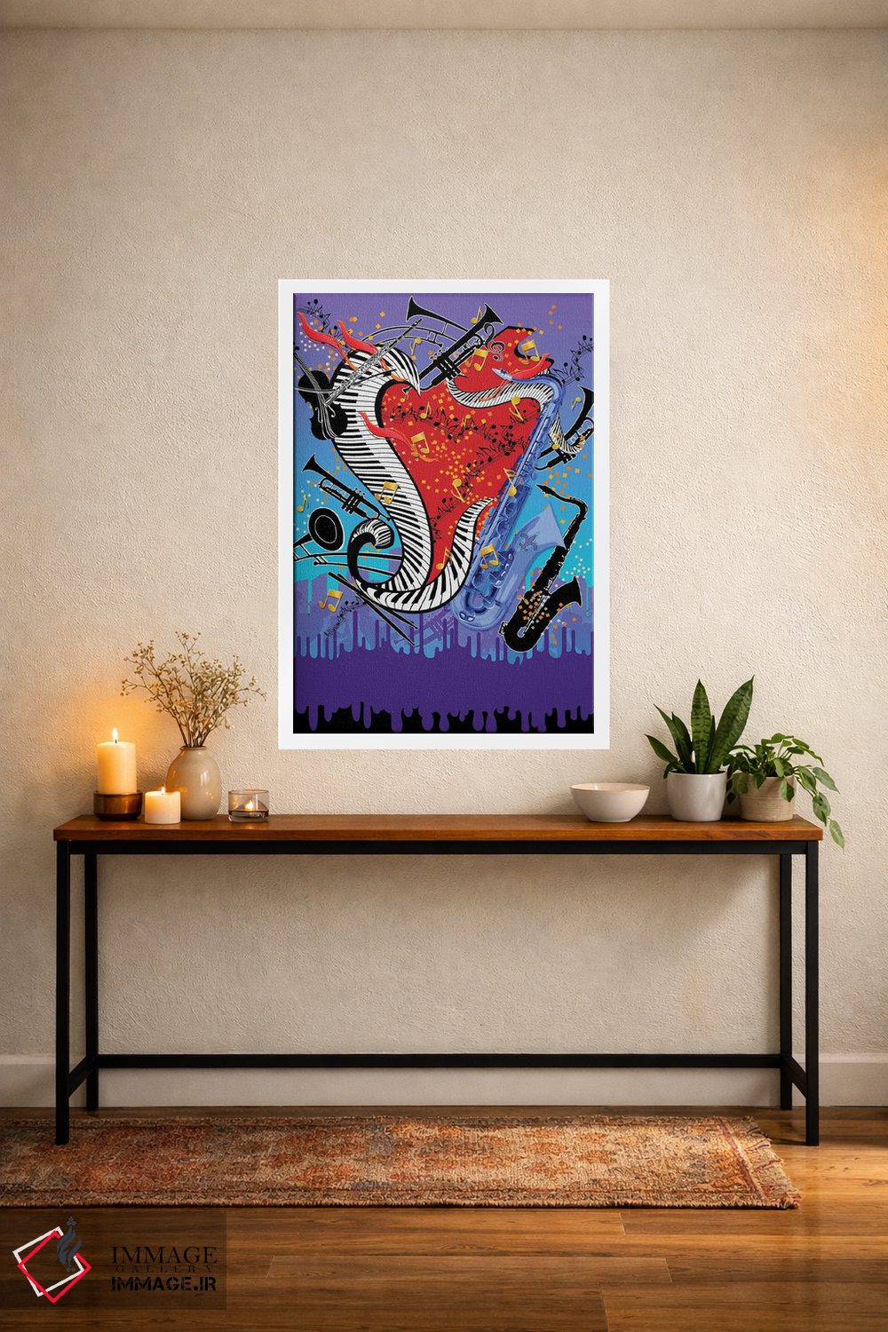 تابلو دکوراتیو موسیقی جز آبی اثر جولیز - D3W