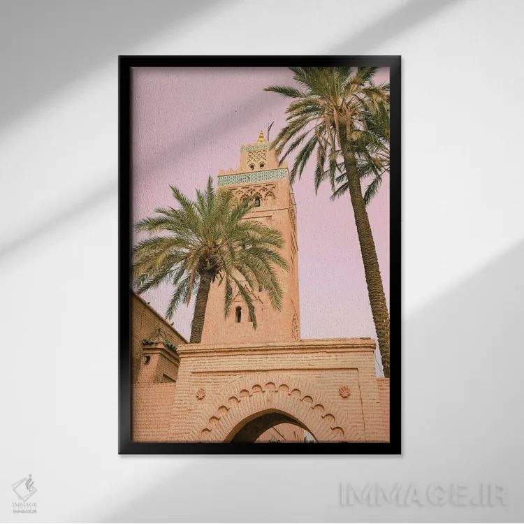 تابلو دکوراتیو Morocco. Koutoubia Mosque. Oldest Mosque In Marrakech F… اثر ژولین مک رابرتس - نمای قابدار مشکی