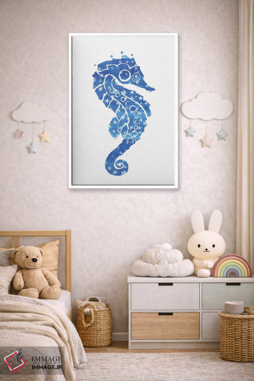 تابلو دکوراتیو اسب دریایی ستاره ای اثر جو لینچ - D4W