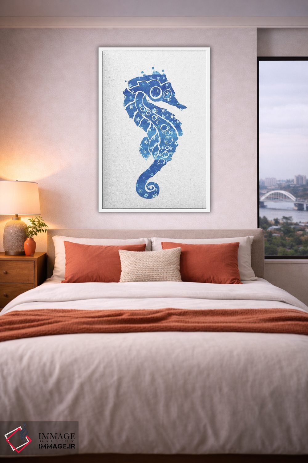 تابلو دکوراتیو اسب دریایی ستاره ای اثر جو لینچ - D3W