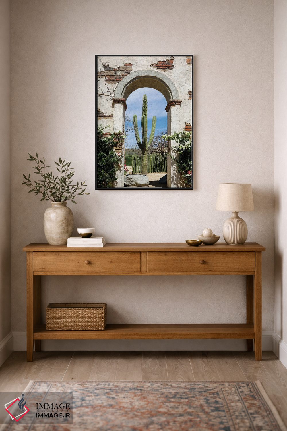 تابلو دکوراتیو Mexico.,کاکتوس در طاق ساختمان قدیمی، کابو سن لوکاس، مکز… اثر ژولین مک رابرتس - D2B