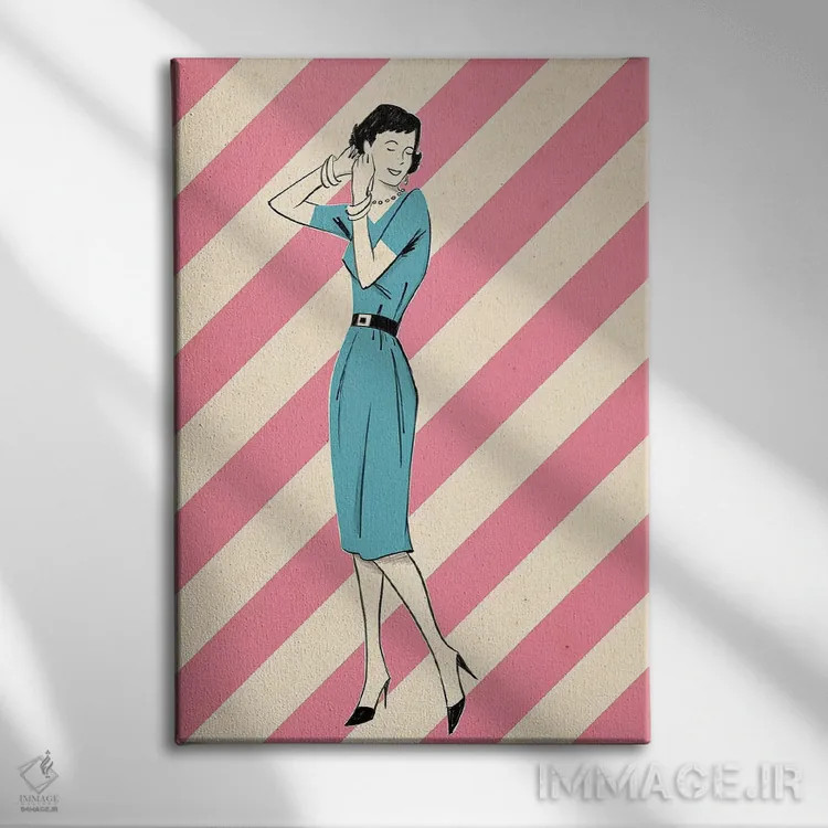 تابلو دکوراتیو زن مدرن میانه قرن دوم اثر جوزف مک درموت - نمای روبهرو روی دیوار
