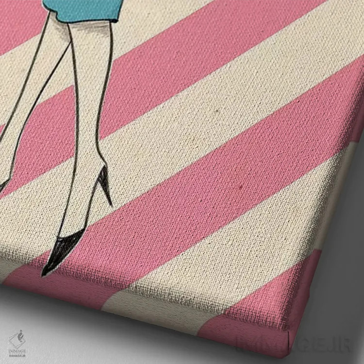 تابلو دکوراتیو زن مدرن میانه قرن دوم اثر جوزف مک درموت - نمای نزدیک بافت بوم