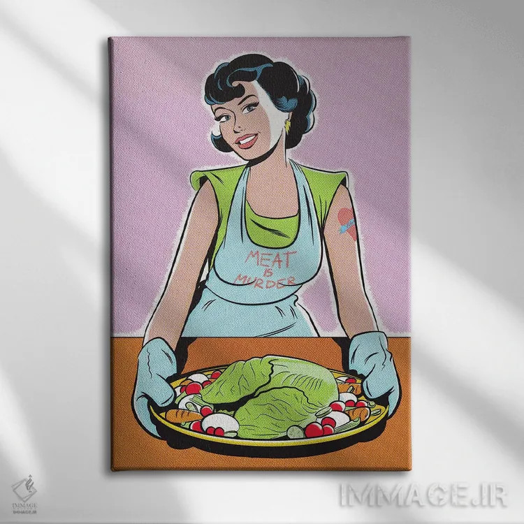 تابلو دکوراتیو گوشت یعنی قتل اثر جوزف مک درموت - نمای روبهرو روی دیوار