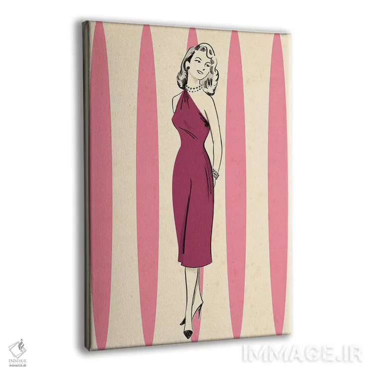 تابلو دکوراتیو زن مدرن میانه قرن اول اثر جوزف مک درموت - نمای پرسپکتیو محصول