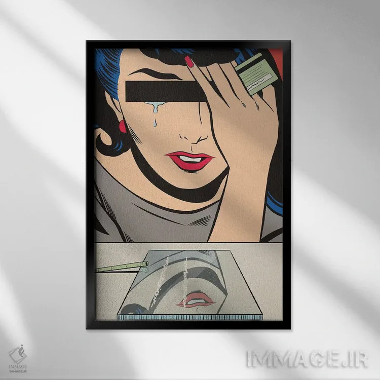 تابلو دکوراتیو کوکائین اثر جوزف مک درموت - نمای قابدار مشکی