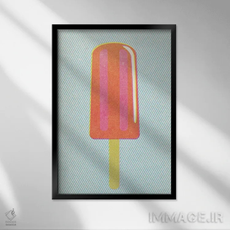 تابلو مینیمال بستنی چوبی اثر جوزف مک درموت - نمای قابدار مشکی