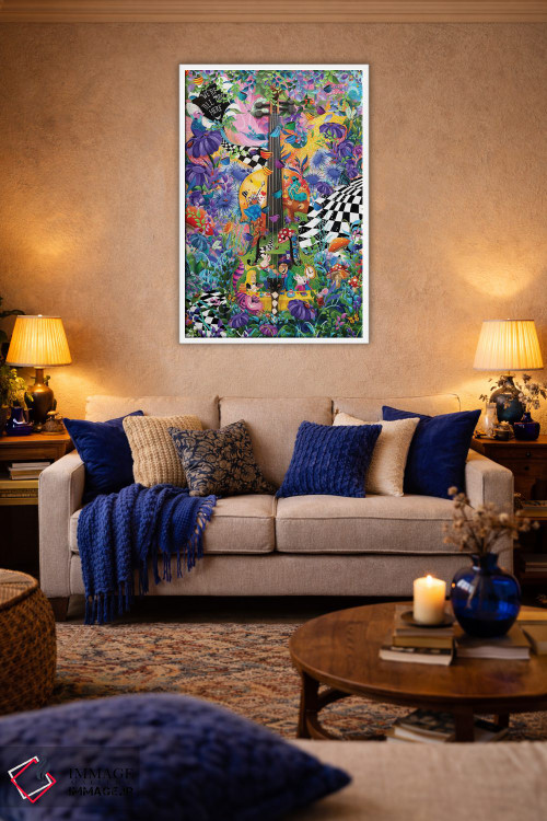 تابلو دکوراتیو اجرای مهمانی چای آلیس در سرزمین عجایب اثر جولیز - D3W