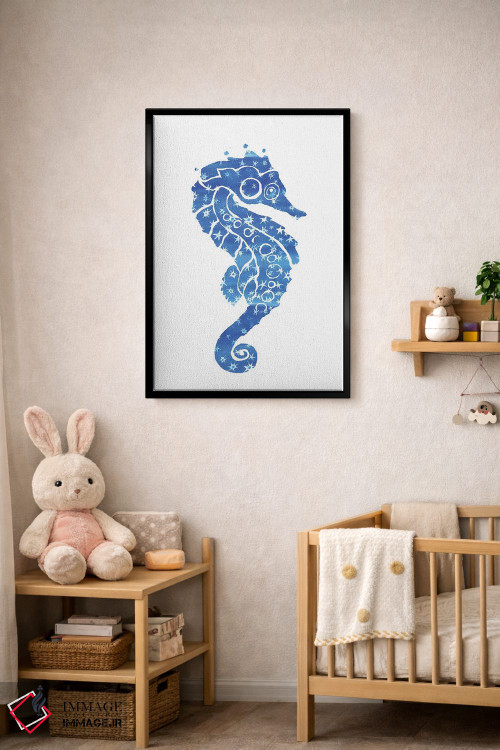 تابلو دکوراتیو اسب دریایی ستاره ای اثر جو لینچ - D5B