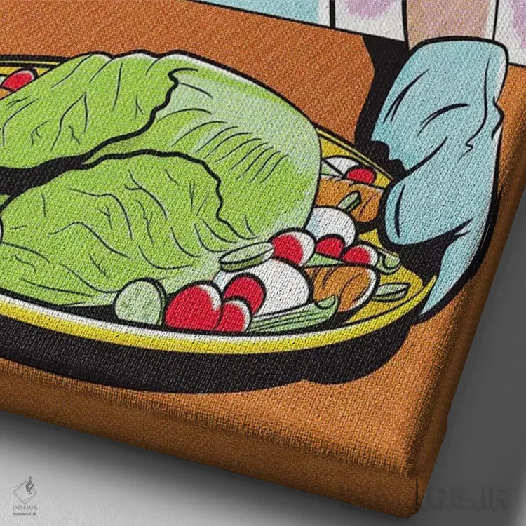 تابلو دکوراتیو گوشت یعنی قتل اثر جوزف مک درموت - نمای نزدیک بافت بوم