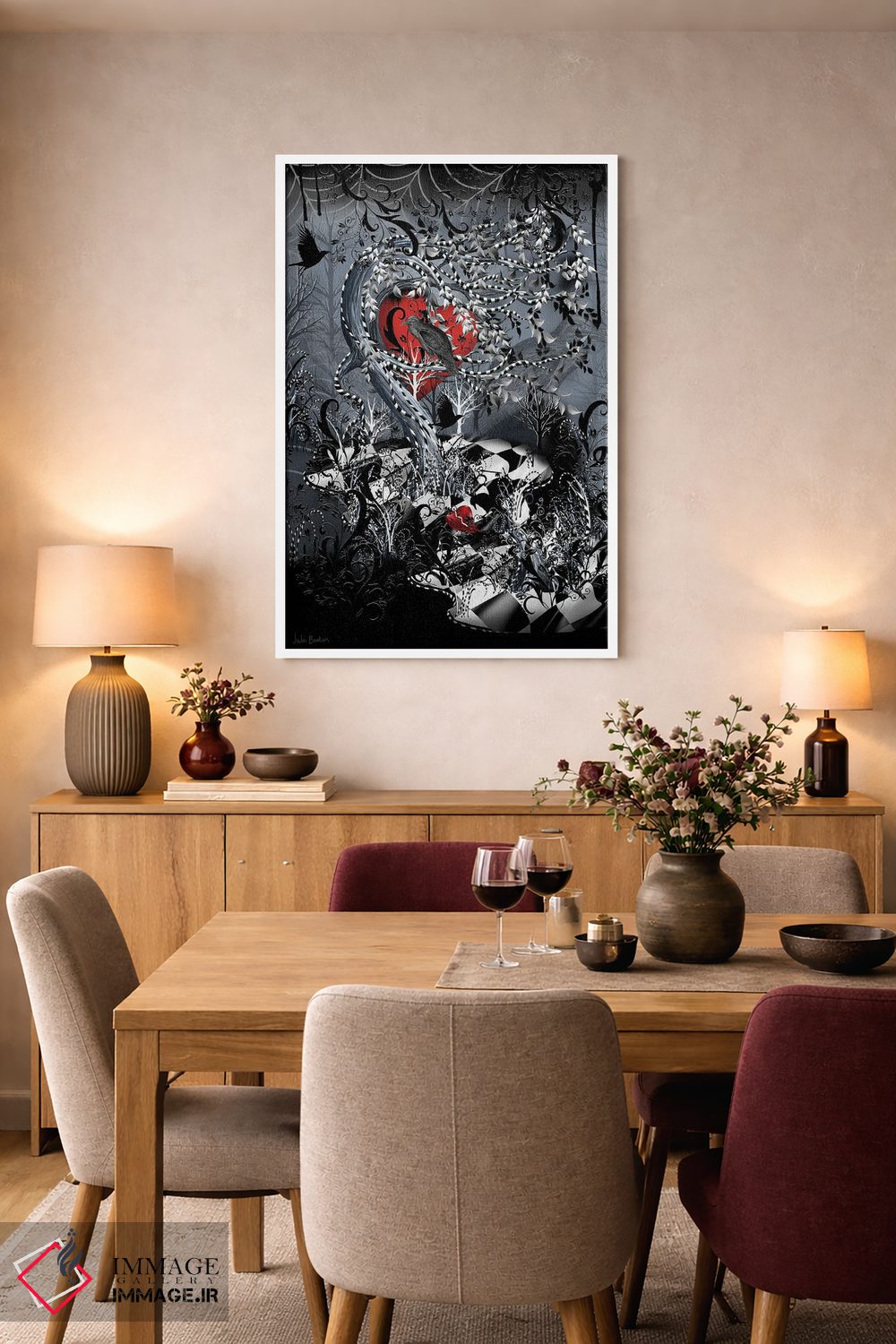 تابلو دکوراتیو کلاغ سیاه اثر جولیز - D5W