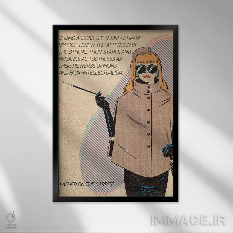 تابلو دکوراتیو زن خاکسترشده اثر جوزف مک درموت - نمای قابدار مشکی