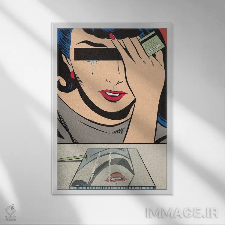 تابلو دکوراتیو کوکائین اثر جوزف مک درموت - نمای قابدار سفید