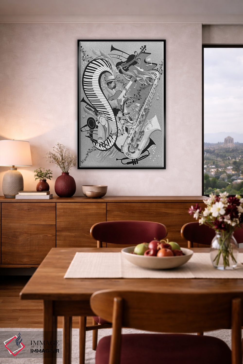 تابلو دکوراتیو اجرای داغ جز قرمز اثر جولیز - D4B