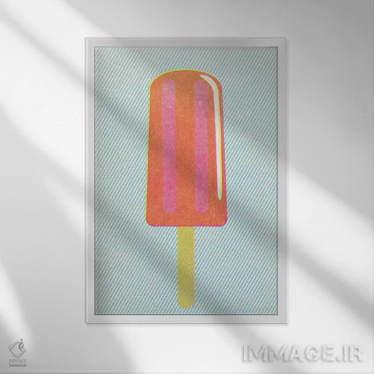 تابلو مینیمال بستنی چوبی اثر جوزف مک درموت - نمای قابدار سفید