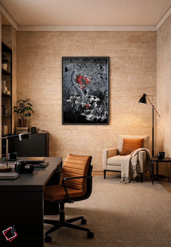 تابلو دکوراتیو کلاغ سیاه اثر جولیز - D6B