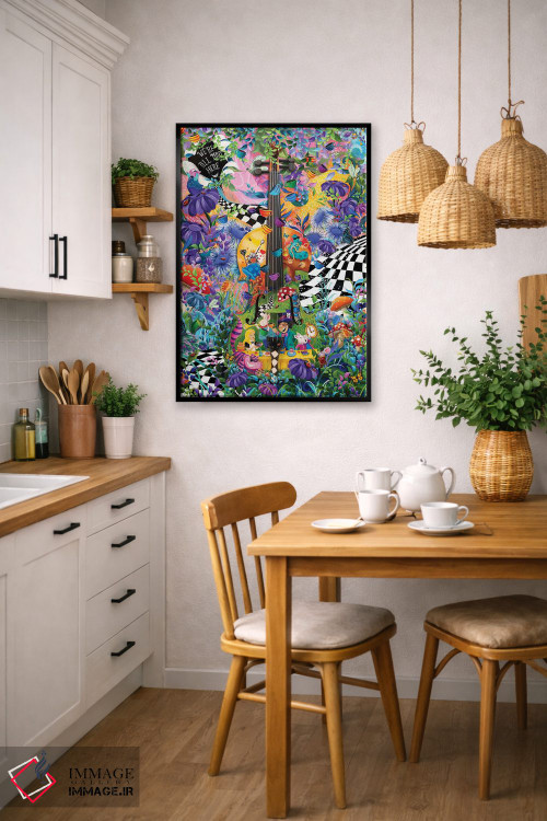 تابلو دکوراتیو اجرای مهمانی چای آلیس در سرزمین عجایب اثر جولیز - D6B